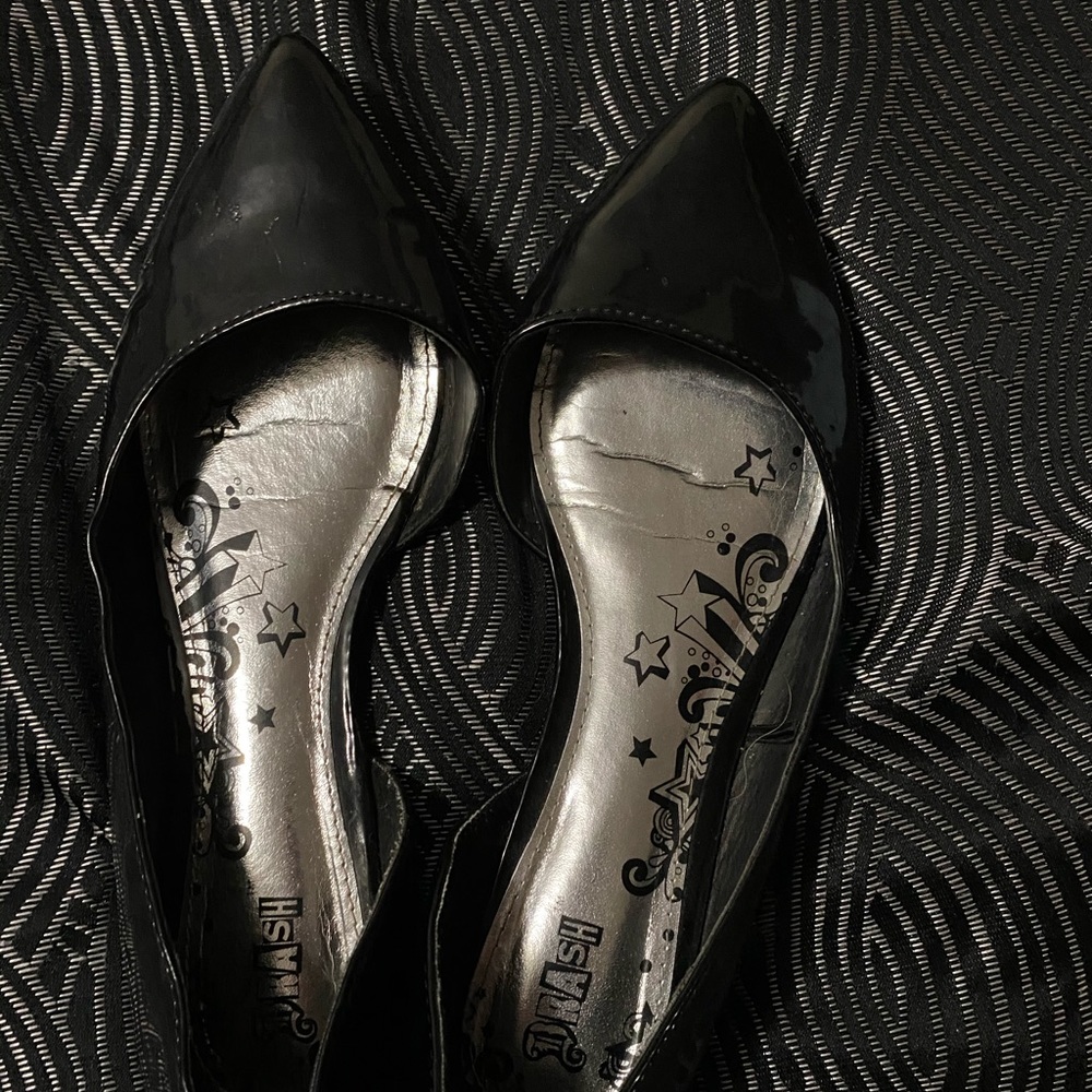 Pleather Pointy Toe Flats 9.5 Wide